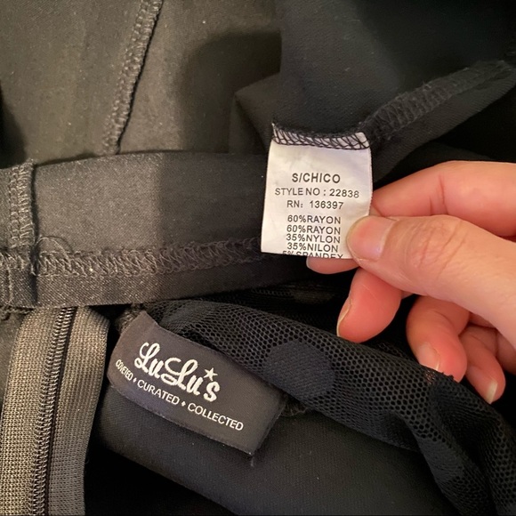 Lulus Little Black Polkadots Mini Dress Small - Picture 2 of 6